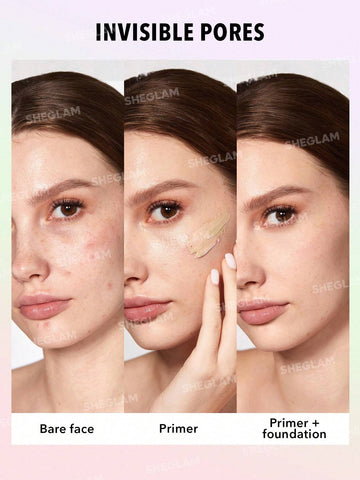SHEGLAM Triple Threat Correcting Primer 3 In 1 Color Pore Minimizing Facial Makeup Primer