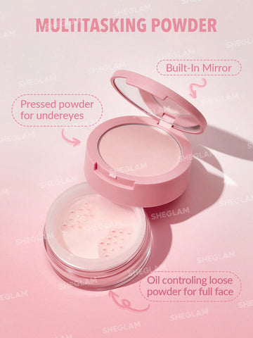 Insta-Ready Face & Under Eye Setting Powder Duo-Bubblegum 2 In 1