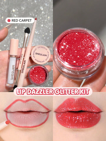 SHEGLAM Lip Dazzler Glitter Kit-Center Stage Long-Lasting Glitter Lip Gloss