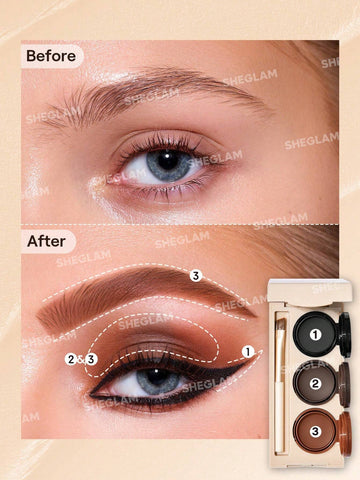 SHEGLAM Streamline Brow & Eyeliner Gel 3 In 1 Waterproof