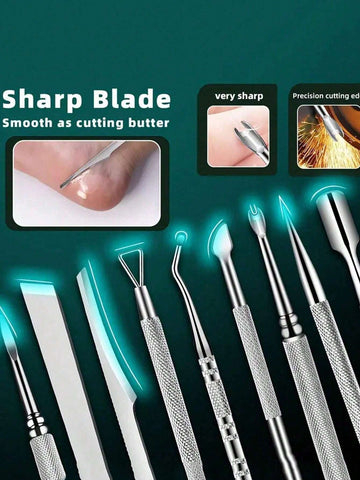 10-In-1 Pedicure Kit,Stainless Steel Foot Care Kit For Home & Salon Care