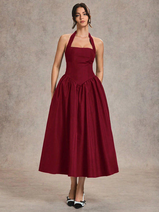 Women's Long Neck-Tie Dress