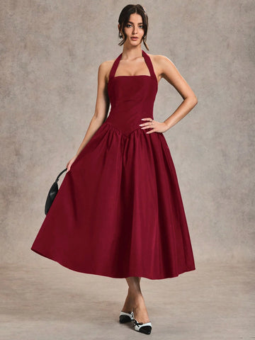 Women's Long Neck-Tie Dress