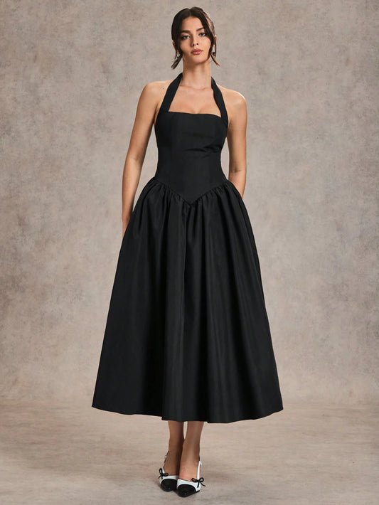Women's Long Neck-Tie Dress