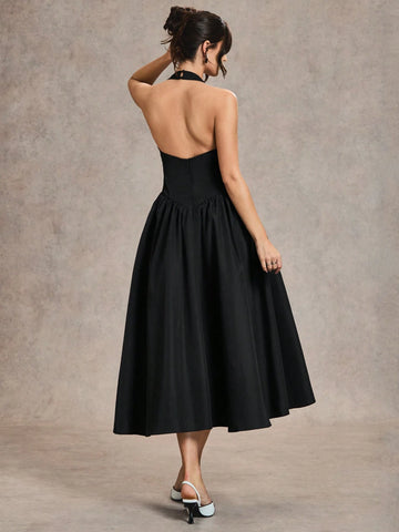Women's Long Neck-Tie Dress