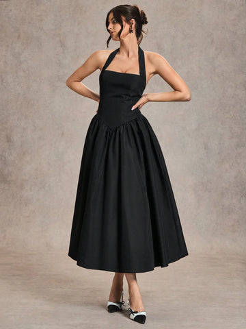 Women's Long Neck-Tie Dress