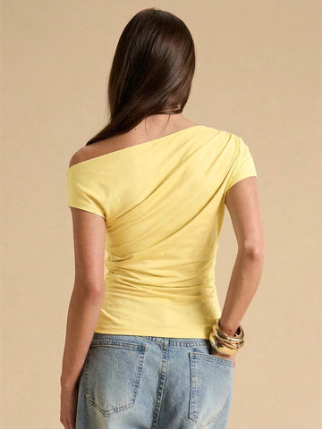 Women's Asymmetric Lace Patchwork Sheer Fitted Blouse