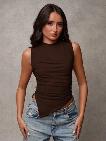 BAE Women's Solid Color Sleeveless Cropped Casual Tank Top