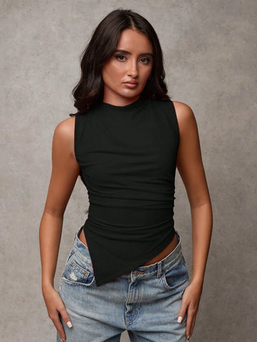 BAE Women's Solid Color Sleeveless Cropped Casual Tank Top