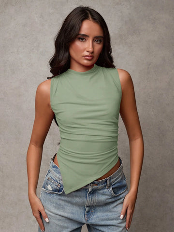 BAE Women's Solid Color Sleeveless Cropped Casual Tank Top