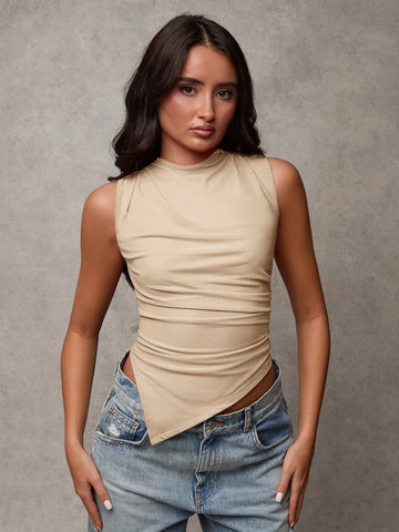 BAE Women's Solid Color Sleeveless Cropped Casual Tank Top