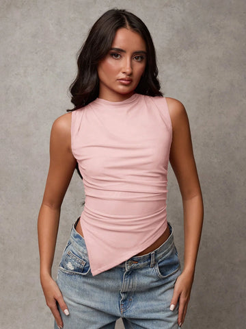 BAE Women's Solid Color Sleeveless Cropped Casual Tank Top