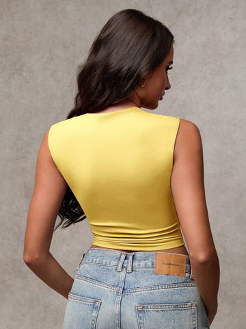 BAE Women's Solid Color Sleeveless Cropped Casual Tank Top