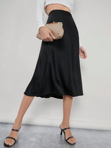 BizChic Zipper Detail Solid Skirt Workwear