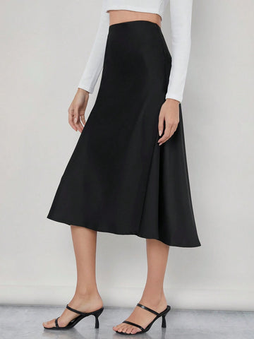 BizChic Zipper Detail Solid Skirt Workwear