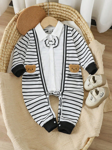 New Gentleman Style 2 In 1 Romper Baby Boy Romper