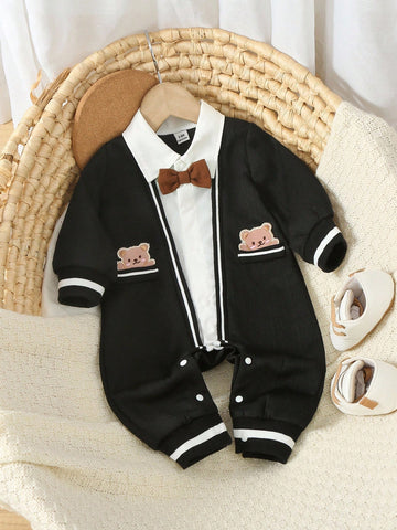 New Gentleman Style 2 In 1 Romper Baby Boy Romper