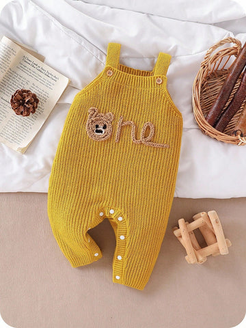 Vintaside Kids Baby Boy Stylish Bear Jacquard Knit Romper