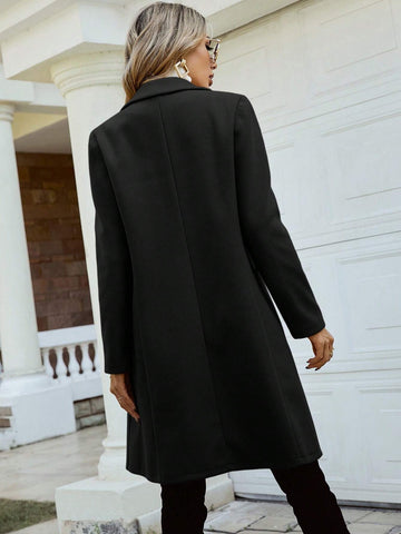 Pariaura Lapel Neck Double Breasted Overcoat