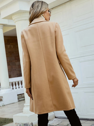 Pariaura Lapel Neck Double Breasted Overcoat