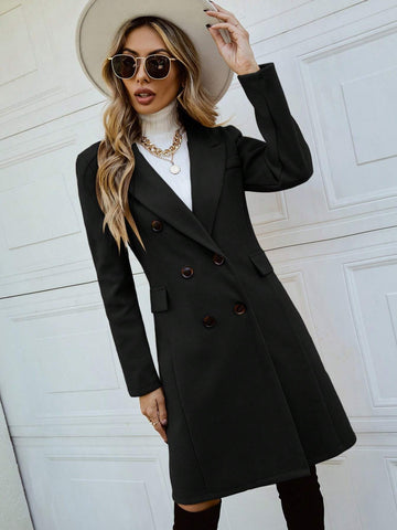 Pariaura Lapel Neck Double Breasted Overcoat