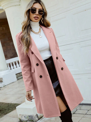Pariaura Lapel Neck Double Breasted Overcoat
