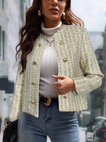 Editum Double Breasted Open Front Jacket