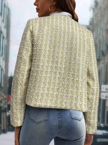 Editum Double Breasted Open Front Jacket