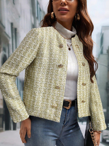 Editum Double Breasted Open Front Jacket