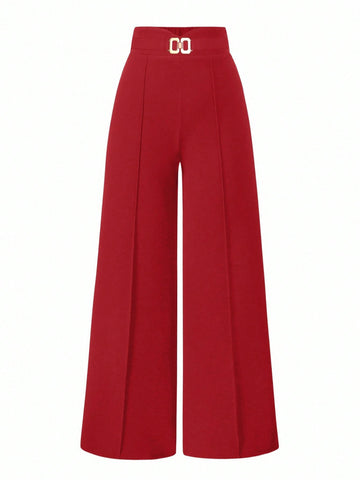 Solid Color Straight Leg Casual Versatile Business Commute Pants