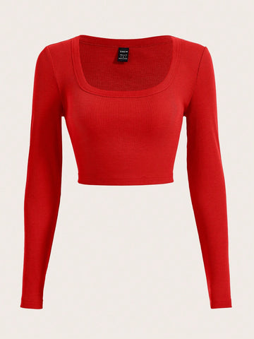 EZwear Square Neck Crop Tee