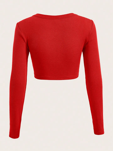 EZwear Square Neck Crop Tee