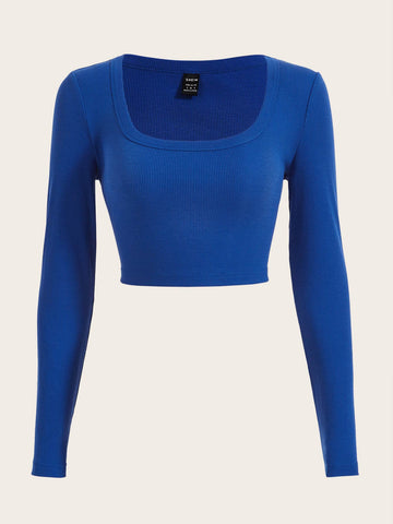 EZwear Square Neck Crop Tee