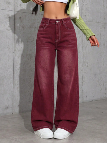 Casual Versatile Straight-Leg Jeans