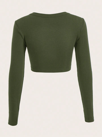 EZwear Square Neck Crop Tee