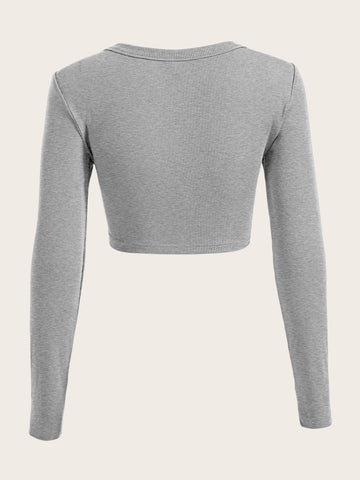EZwear Square Neck Crop Tee