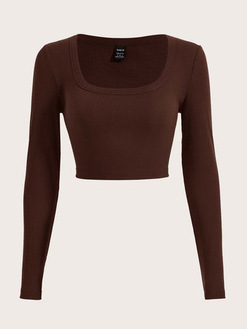 EZwear Square Neck Crop Tee