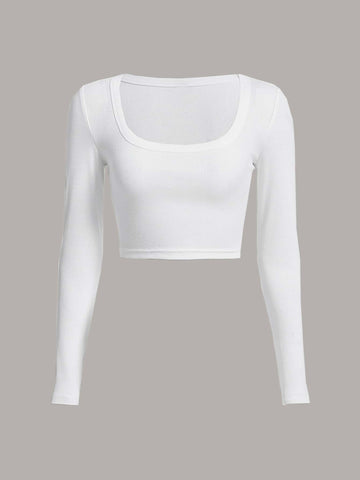 EZwear Square Neck Crop Tee