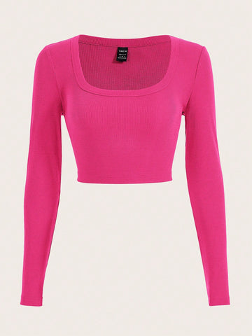 EZwear Square Neck Crop Tee