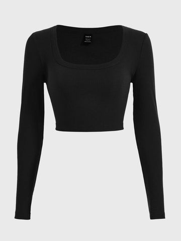 EZwear Square Neck Crop Tee
