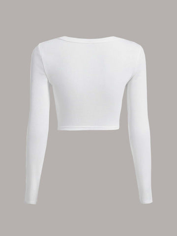 EZwear Square Neck Crop Tee