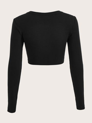 EZwear Square Neck Crop Tee