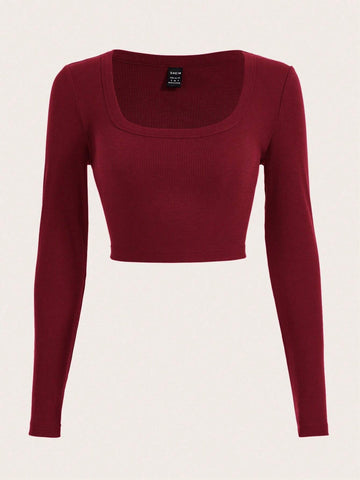 EZwear Square Neck Crop Tee