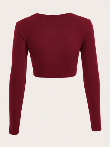 EZwear Square Neck Crop Tee