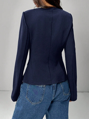 Women's Casual Commute Plain Fitted Blazer Jacket