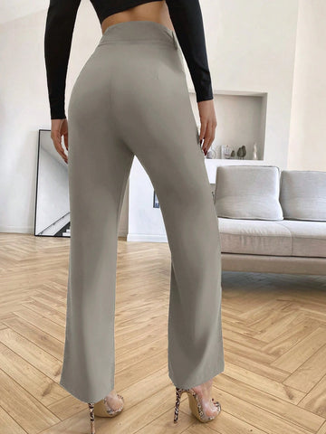 Siren Gaze Solid High Rise Tailored Pants