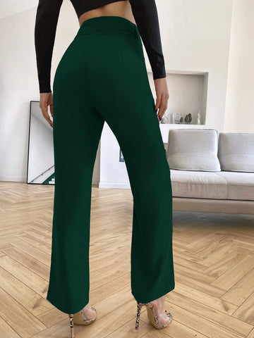 Siren Gaze Solid High Rise Tailored Pants