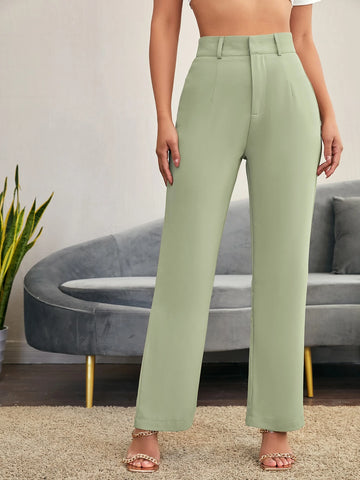 Siren Gaze Solid High Rise Tailored Pants