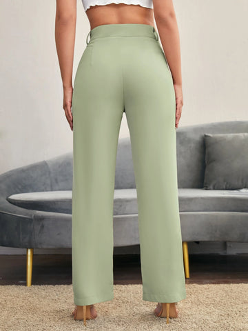 Siren Gaze Solid High Rise Tailored Pants