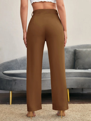 Siren Gaze Solid High Rise Tailored Pants